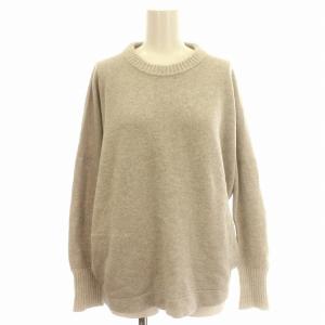 ニット カシミヤ シルク混 リブラメ セーター 長袖 40 M グレー /G