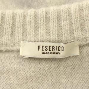 PESERICO ニット カシミヤ シルク混 リブラメ セーター 長袖 40 M グレー /G
