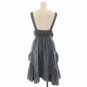 HYSTERIC GLAMOUR ジャンパースカート ミニ デニム フリル F 水色 ライトブルー