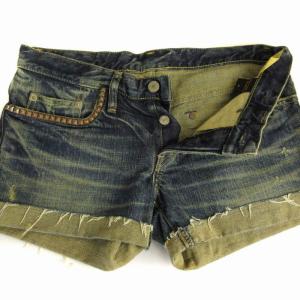 HYSTERIC GLAMOUR デニムパンツ ジーパン ジーンズ ショート スタッズ USED加工 M インディゴ