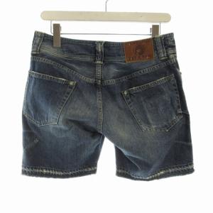 HYSTERIC GLAMOUR デニムパンツ ジーンズ ジーパン ショート ハーフ スタッズ ボタンフライ USED加工 M インディゴ