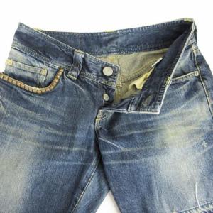 HYSTERIC GLAMOUR デニムパンツ ジーンズ ジーパン ショート ハーフ スタッズ ボタンフライ USED加工 M インディゴ