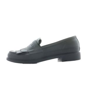 HUNTER リファインドフリンジペニーローファー ラバー ローヒール US7 23cm ネイビー WFF1074RMA