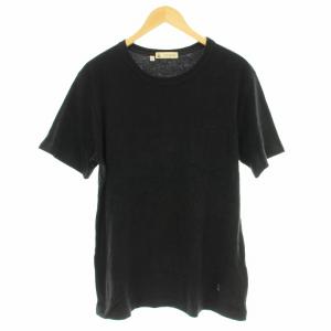 パイル素材 Tシャツ 531501-06 ロゴ刺繍 半袖 ポケット XL 黒 ブラック /G