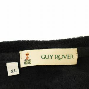 GUY ROVER パイル素材 Tシャツ 531501-06 ロゴ刺繍 半袖 ポケット XL 黒 ブラック /G