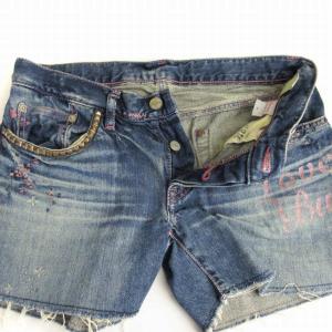 HYSTERIC GLAMOUR デニムパンツ ジーパン ジーンズ ショート ハーフ スタッズ ボタンフライ M インディゴ