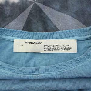 Off-White バックアロータイダイ Tシャツ ロンT 長袖 クルーネック ストレッチ L 青 ブルー 白 ホワイト /BB