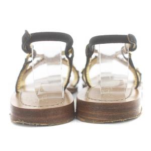 PRADA サンダル ストラップ スタッズ フラット スエード 35 黒 /KU