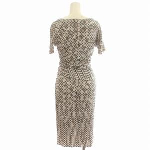 MAX MARA WEEKEND LINE ワンピース 半袖 ドレープ ひざ丈 総柄 XS 白 水色 /G