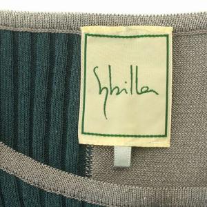 SYBILLA ニットワンピース ノースリーブ ロング ラメ ワンピース M 緑 グレー