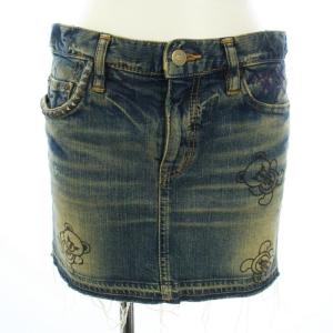 デニムスカート ヒスベア くま ミニ スタッズ XS 青 ブルー /TK