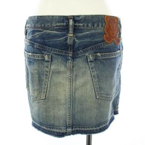 HYSTERIC GLAMOUR デニムスカート ヒスベア くま ミニ スタッズ M 青 ブルー