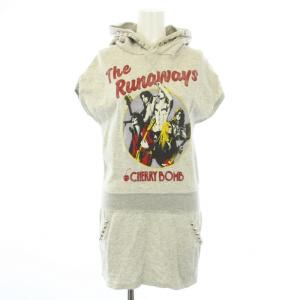 ワンピース スウェット ミニ フレンチスリーブ The Runaways Cherry Bomb プリント