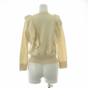 ANAYI ニット 長袖 クルーネック ストレッチ フリル 36 S アイボリー