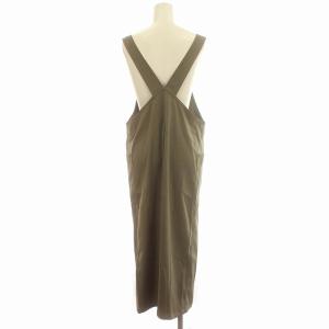 ESTNATION ジャンパースカート ロング ワンピース スリット 36 S カーキ /G