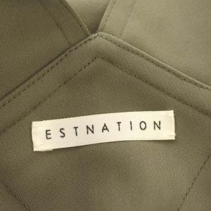 ESTNATION ジャンパースカート ロング ワンピース スリット 36 S カーキ /G