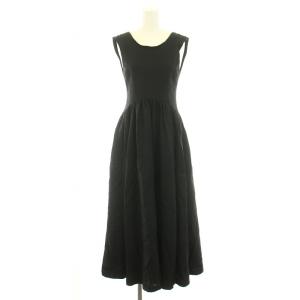 22AW ワンピース ロング ノースリーブ ジップデザイン 34 XS 黒 ブラック /YT