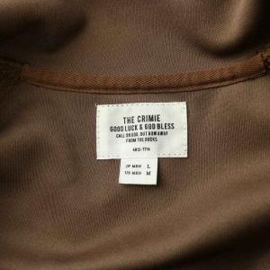 CRIMIE トラックジャケット アウター ジップアップ ハイネック 刺繍 L 茶 ブラウン