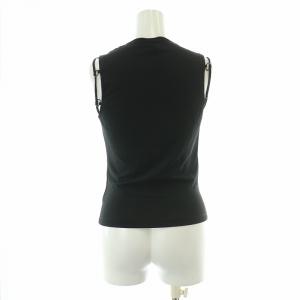 VERSACE JEANS COUTURE カットソー ノースリーブ クルーネック ストレッチ ロゴ プリント 装飾 XS