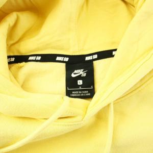 NIKE SB パーカー プルオーバー 長袖 スウェット地 裏起毛 ロゴ プリント L 黄 イエロー