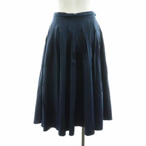 S Max Mara フレアスカート タック ミモレ ロング ベルト付き 36 XS 紺 ネイビー /NQ