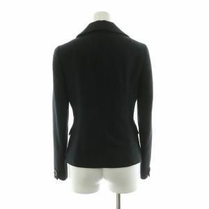 BURBERRY LONDON ダブルスーツ フォーマル フレアスカート ジャケット タック ひざ丈 カシミヤ混 36 XS 黒 ブラック