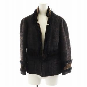 ジャケット ウール シルク混 絹 6 M 茶 ブラウン /AN38