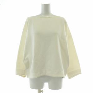 カットソー 長袖 ボートネック ロゴ 刺繍 01 S 白 ホワイト