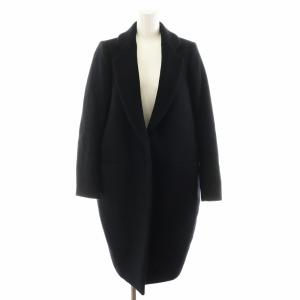 チェスターコート ロング丈 ウール アウター 38 M 黒 ブラック /AN2