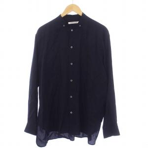 STAND COLLAR SH（SILK / RAYON）スタンドカラーシャツ 長袖 M 黒 ブラック