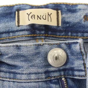 YANUK デニムパンツ ダメージ加工 ウォッシュ ジーンズ 23 青 ブルー /G
