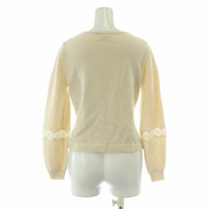 TOCCA AMULET ニット セーター 長袖 クルーネック ウール混 カシミヤ混 フェイクパール レース 刺繍