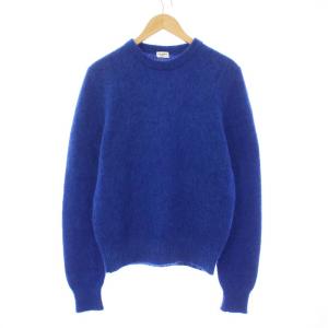 ニット セーター 長袖 クルーネック モヘヤ混 S 青 ブルー 480142 /KH