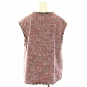 UNITED ARROWS ベスト プルオーバー ツイード フリンジ ピンク 黒 ブラック