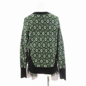 UN3D. スクエアフラワーニットトップ F 緑 グリーン 521852601601-01 /MM