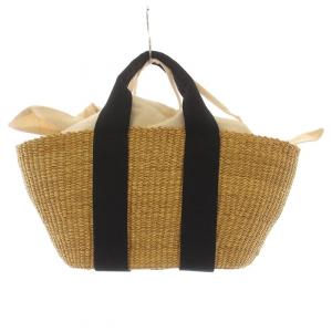 MUUN かごバッグ カゴバッグ ハンドバッグ バイカラー 切替 編み込み ベージュ 黒 ブラック /BB