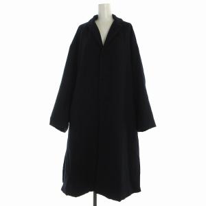 チェスターコート ロング 中綿 内側キルティング オーバーサイズ 2 M 紺 ネイビー /EA