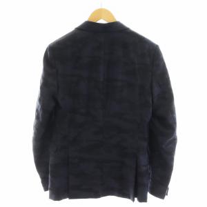 Neil Barrett テーラードジャケット シングル カモフラ 迷彩柄 ウール 44 S 紺 ネイビー 黒 ブラック