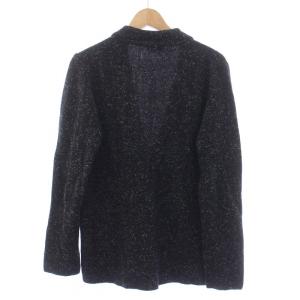 LANVIN テーラードジャケット アウター ニット シングル カシミヤ S 黒 ブラック
