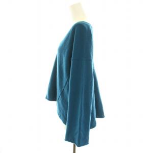 MYLAN ニット セーター Vネック 長袖 ハイゲージ 青 ブルー /YT