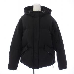 24SS 2WAYオーバーフードダウンジャケット ジップアップ F 黒 ブラック 042410230101-01