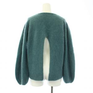 MYLAN シャギーニット セーター 長袖 クルーネック バックスリット カシミヤ 青 ブルー