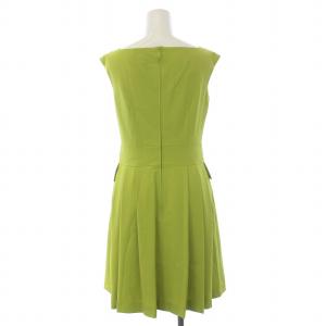 René ワンピース ひざ丈 ノースリーブ スクエアネック 34 S 黄緑