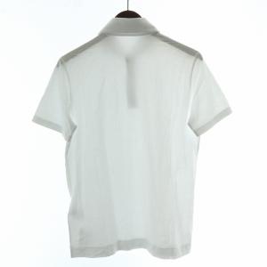 Cruciani ポロシャツ カットソー 半袖 レギュラーカラー ストレッチ 無地 48 L 白 ホワイト