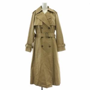 バックプリーツトレンチコート  アウター ロング丈 ダブル ベルト 38 M ベージュ 29162179