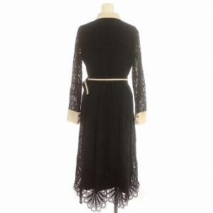 Diagram GRACE CONTINENTAL 20AW レース刺繍ドレス ワンピース 総レース ロング 長袖 36 S 黒 ブラック