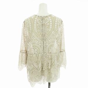 Diagram GRACE CONTINENTAL ジョーゼットカットワークトップシャツ ブラウス 長袖 38 ベージュ