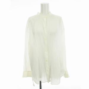 カットワークフリルブラウス シャツ 長袖 36 白 ホワイト /MM