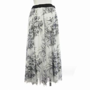 Diagram GRACE CONTINENTAL 22AW チュールプリントスカート ロング 花柄 36 白 ホワイト