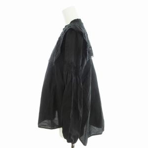 Diagram 21AW ブラウス シャツ シルク混 刺繍 長袖 36 黒 ブラック /MM